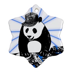 Deejay Panda Ornament (snowflake) by Valentinaart