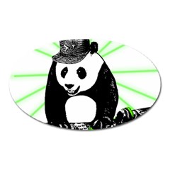 Deejay Panda Oval Magnet by Valentinaart