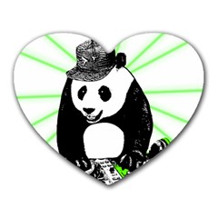 Deejay Panda Heart Mousepads by Valentinaart