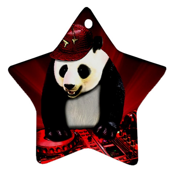 Deejay panda Star Ornament (Two Sides)