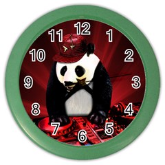 Deejay Panda Color Wall Clocks by Valentinaart