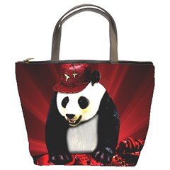 Deejay Panda Bucket Bags by Valentinaart