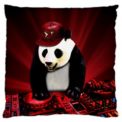 Deejay Panda Large Flano Cushion Case (one Side) by Valentinaart