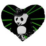 Deejay panda Large 19  Premium Heart Shape Cushions Back