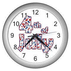 4th Of July Independence Day Wall Clocks (silver) 