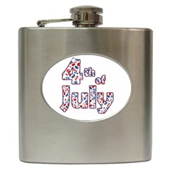 4th Of July Independence Day Hip Flask (6 Oz) by Valentinaart