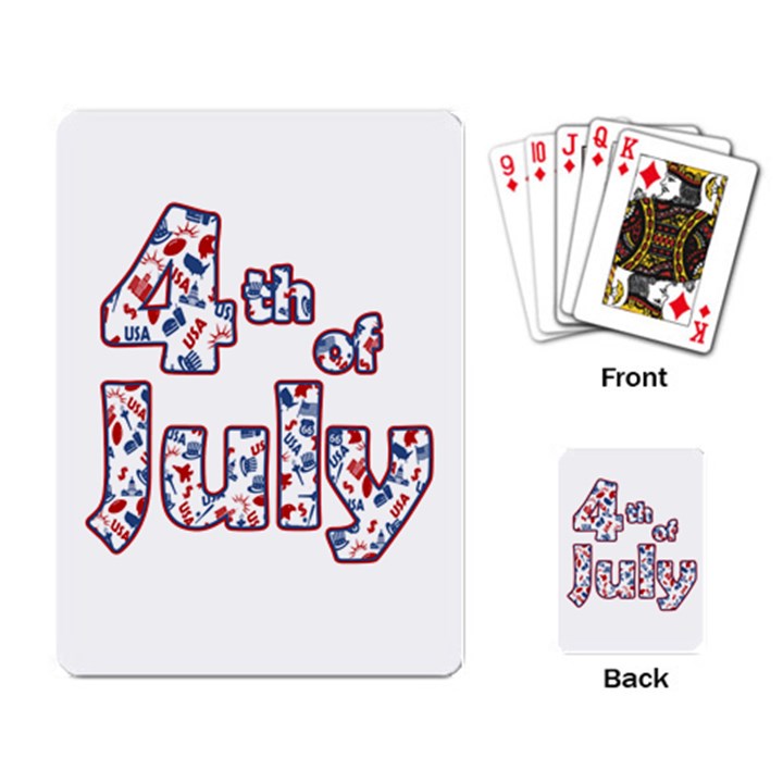 4th of July Independence Day Playing Card