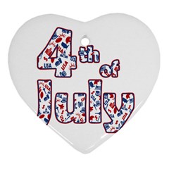 4th Of July Independence Day Heart Ornament (two Sides) by Valentinaart