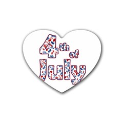 4th Of July Independence Day Heart Coaster (4 Pack)  by Valentinaart