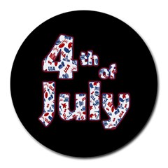 4th Of July Independence Day Round Mousepads by Valentinaart