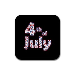 4th Of July Independence Day Rubber Square Coaster (4 Pack)  by Valentinaart