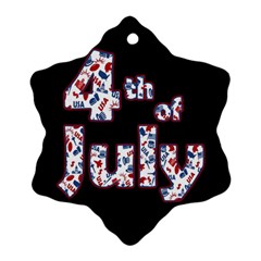 4th Of July Independence Day Snowflake Ornament (two Sides) by Valentinaart