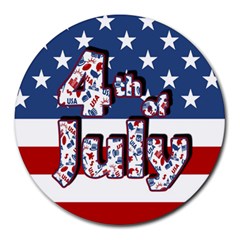 4th Of July Independence Day Round Mousepads by Valentinaart