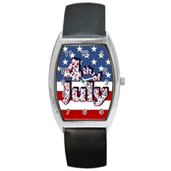 4th Of July Independence Day Barrel Style Metal Watch by Valentinaart