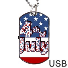 4th Of July Independence Day Dog Tag Usb Flash (two Sides) by Valentinaart