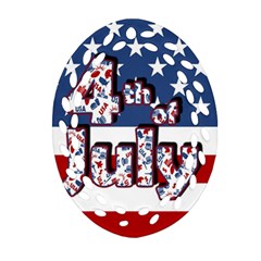 4th Of July Independence Day Oval Filigree Ornament (two Sides)