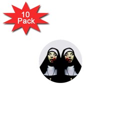 Horror Nuns 1  Mini Buttons (10 Pack)  by Valentinaart