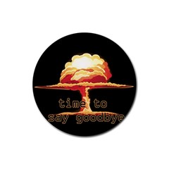 Nuclear Explosion Rubber Coaster (round)  by Valentinaart