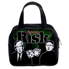 Nuclear Explosion Trump And Kim Jong Classic Handbags (2 Sides) by Valentinaart