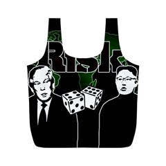 Nuclear Explosion Trump And Kim Jong Full Print Recycle Bags (m)  by Valentinaart