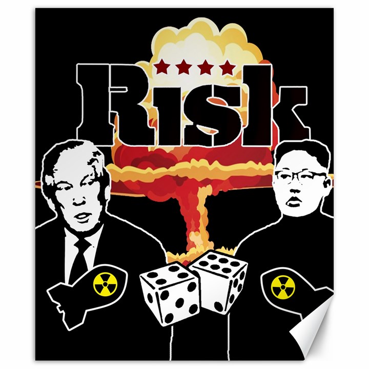 Nuclear Explosion Trump and Kim Jong Canvas 20  x 24  