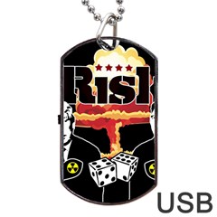 Nuclear Explosion Trump And Kim Jong Dog Tag Usb Flash (one Side) by Valentinaart