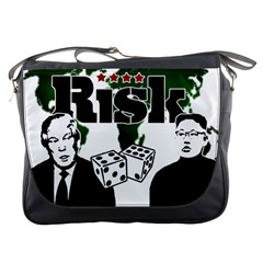Nuclear Explosion Trump And Kim Jong Messenger Bags by Valentinaart