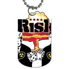 Nuclear Explosion Trump And Kim Jong Dog Tag (one Side) by Valentinaart
