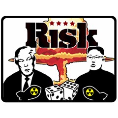 Nuclear Explosion Trump And Kim Jong Double Sided Fleece Blanket (large) 