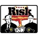 Nuclear Explosion Trump and Kim Jong Double Sided Fleece Blanket (Large)  80 x60  Blanket Back