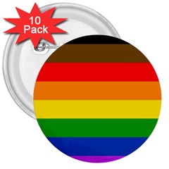 Philadelphia Pride Flag 3  Buttons (10 Pack)  by Valentinaart