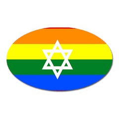 Gay Pride Israel Flag Oval Magnet