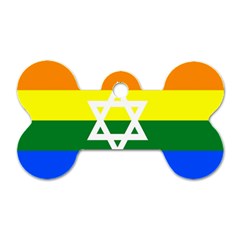 Gay Pride Israel Flag Dog Tag Bone (two Sides) by Valentinaart