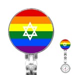 GAY PRIDE Israel Flag Stainless Steel Nurses Watch Front