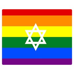 Gay Pride Israel Flag Double Sided Flano Blanket (medium)  by Valentinaart