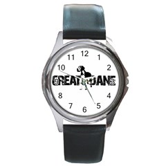 Great Dane Round Metal Watch by Valentinaart