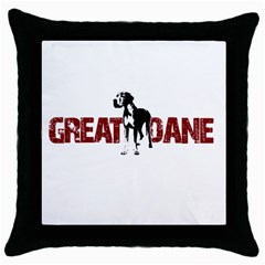 Great Dane Throw Pillow Case (Black)