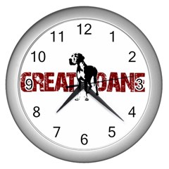 Great Dane Wall Clocks (Silver) 