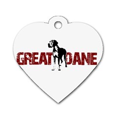 Great Dane Dog Tag Heart (Two Sides)