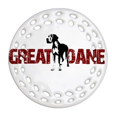 Great Dane Ornament (Round Filigree)