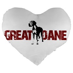 Great Dane Large 19  Premium Heart Shape Cushions