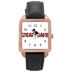 Great Dane Rose Gold Leather Watch 