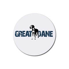 Great Dane Rubber Coaster (round)  by Valentinaart