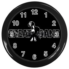 Great Dane Wall Clocks (black) by Valentinaart