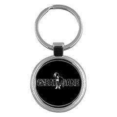 Great Dane Key Chains (round)  by Valentinaart