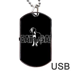 Great Dane Dog Tag Usb Flash (one Side) by Valentinaart