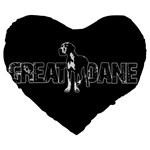 Great Dane Large 19  Premium Flano Heart Shape Cushions Front