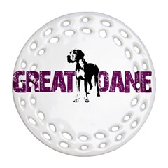 Great Dane Round Filigree Ornament (two Sides) by Valentinaart