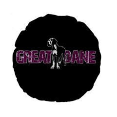 Great Dane Standard 15  Premium Flano Round Cushions by Valentinaart