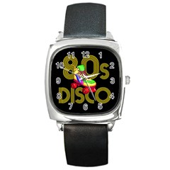 Roller Skater 80s Square Metal Watch by Valentinaart